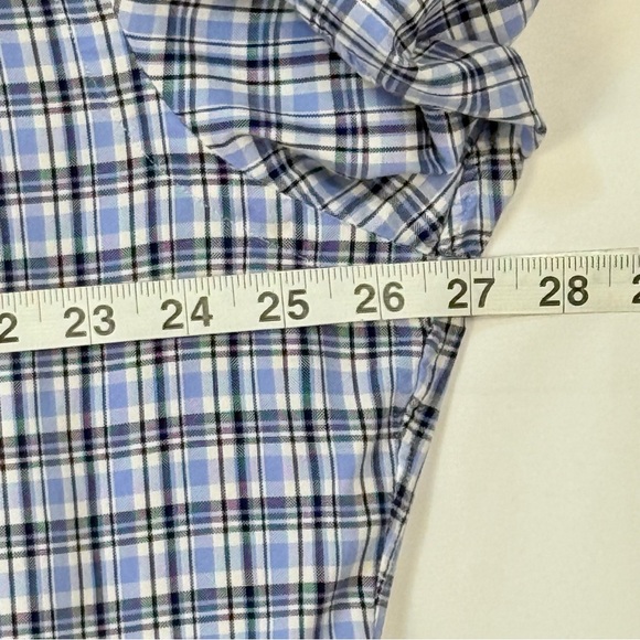 Ralph Lauren Luxury Oxford Men's XL White & Blue Checkered Plaid Shirt Excellent - Picture 5 of 8